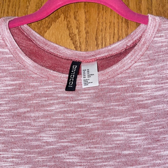 Red with white patterned long sleeve top - Picture 2 of 3